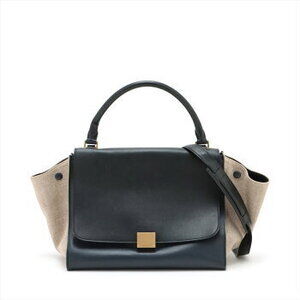 Celine Trapeze Leather Handbag Tote Top Handle Shoulder Bag
